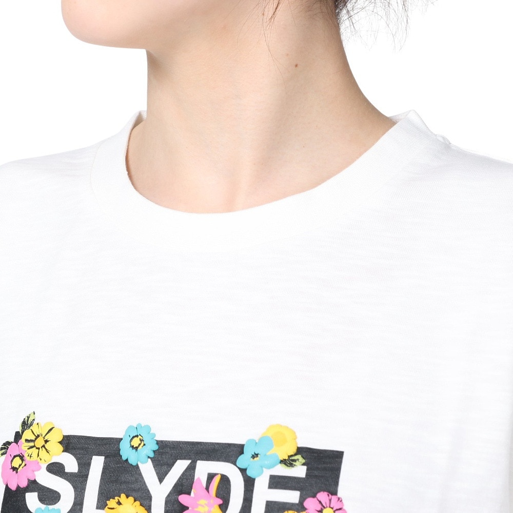 スライド（SLYDE）（レディース）半袖Tシャツ レディース フラワーロゴ SL2023SSL-APP004WHT