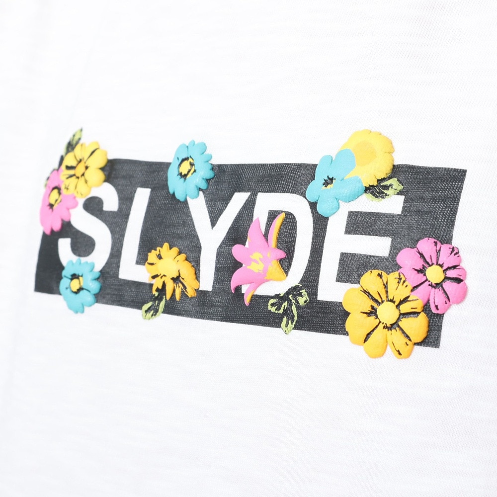 スライド（SLYDE）（レディース）半袖Tシャツ レディース フラワーロゴ SL2023SSL-APP004WHT