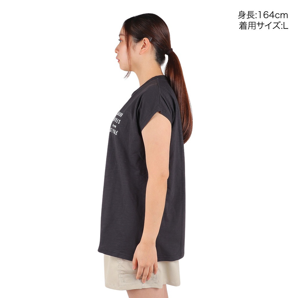 スライド（SLYDE）（レディース）半袖Tシャツ レディース バックプリントチュニック SL2023SSL-APP005BLK