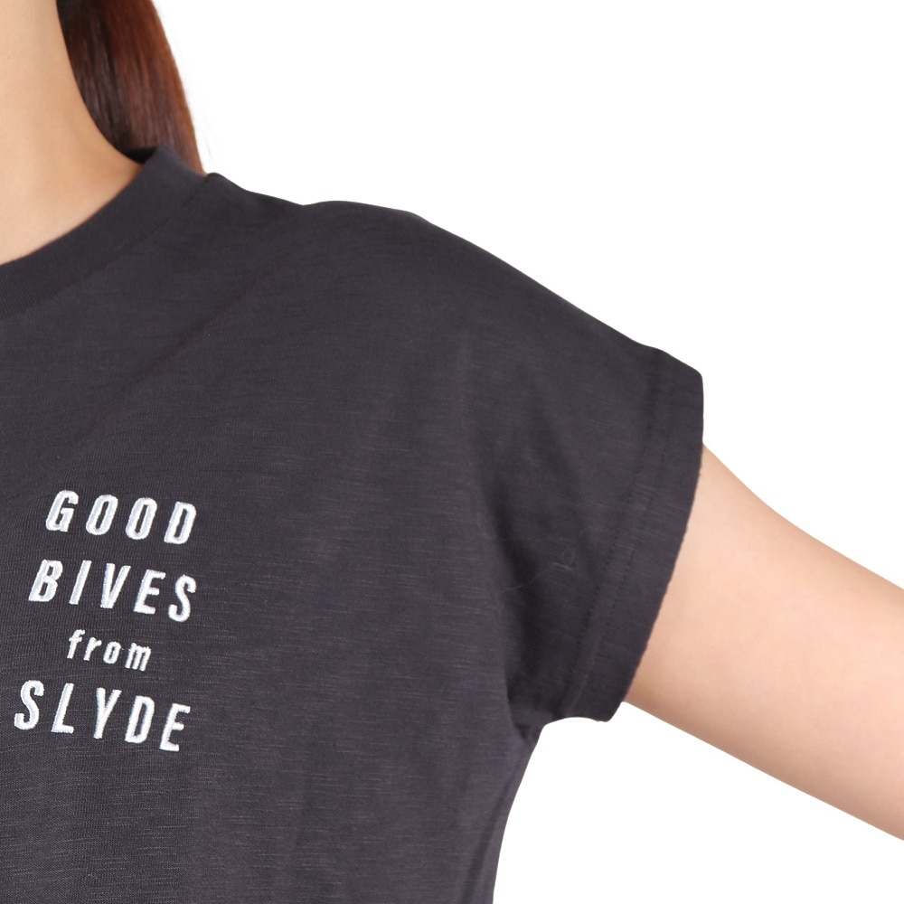 スライド（SLYDE）（レディース）半袖Tシャツ レディース バックプリントチュニック SL2023SSL-APP005BLK