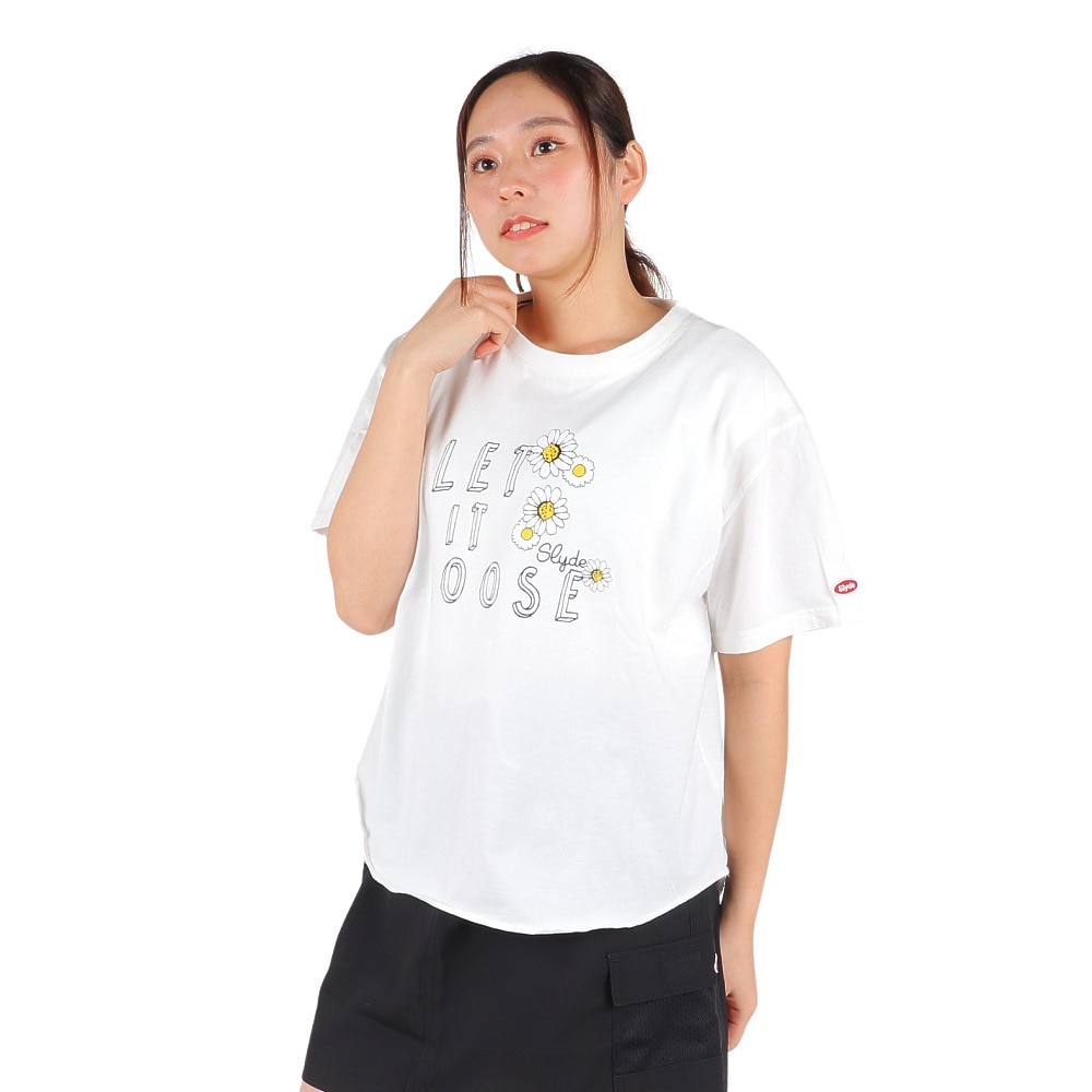 スライド（SLYDE）（レディース）半袖Tシャツ レディース SKATER プリント  SL2023SSL-APP007WHT