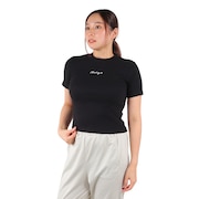 (レディース)半袖Tシャツ レディース RIB ニット WSS2320004-BLK