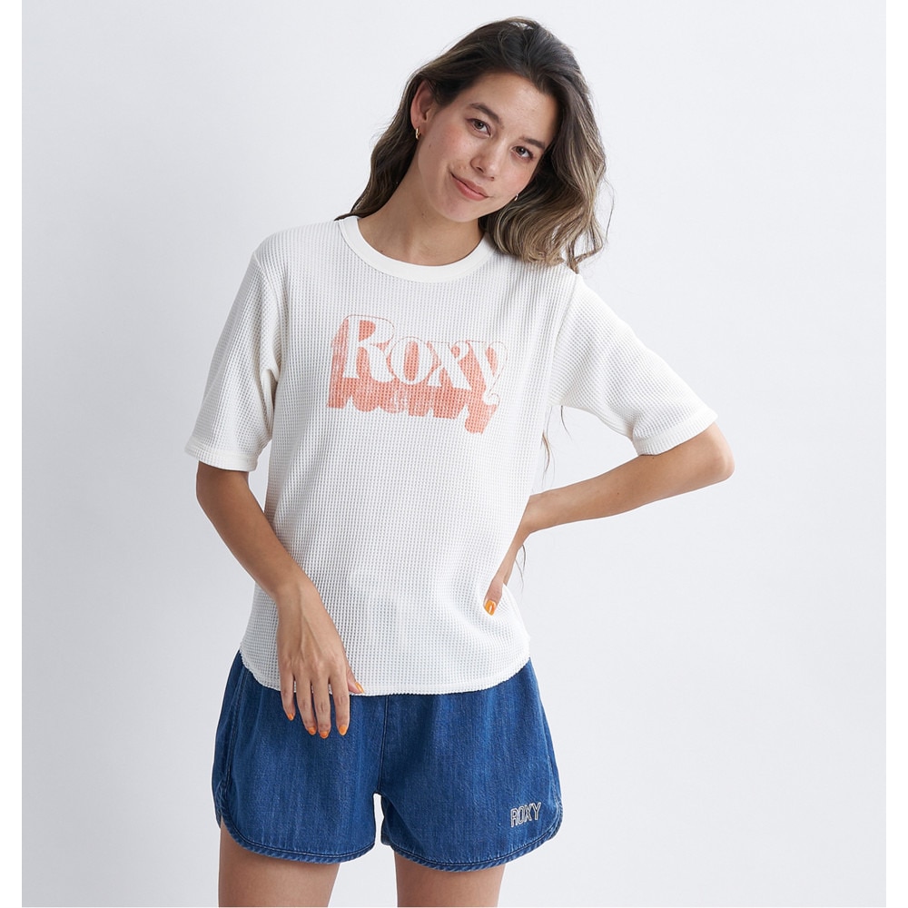 ロキシー（ROXY）（レディース）HUGGABLE ワッフル素材 半袖Tシャツ 24SPRST241076OWT