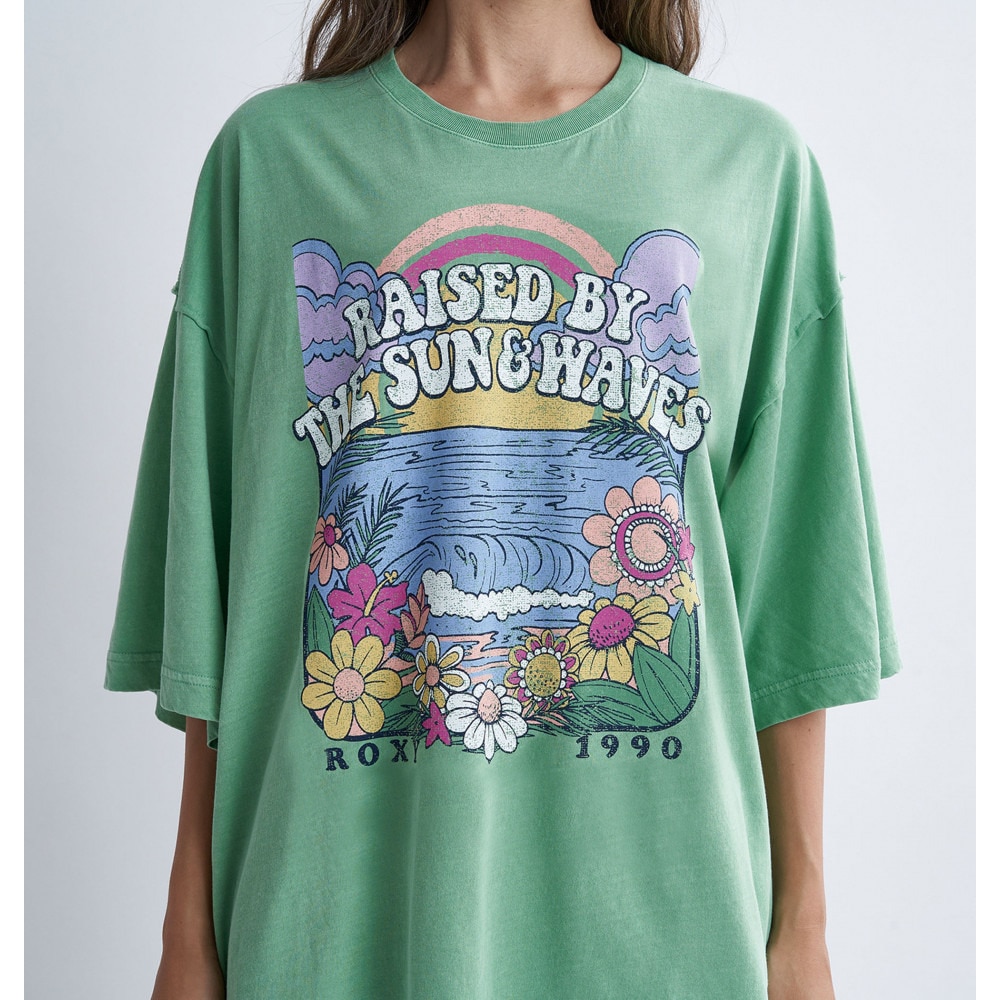ロキシー（ROXY）（レディース）DRINK THE WAVE 半袖Tシャツ 24SPRST241089GRN
