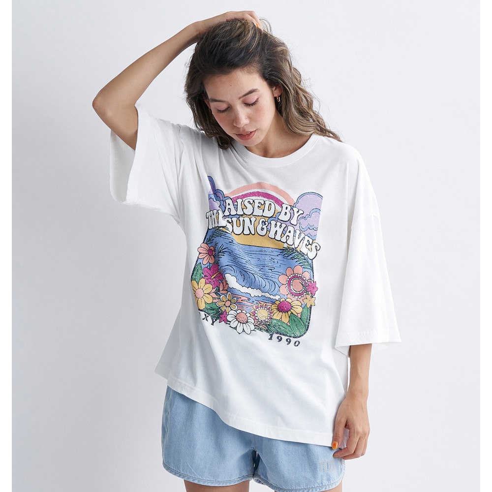 ロキシー（ROXY）（レディース）DRINK THE WAVE 半袖Tシャツ 24SPRST241089WHT