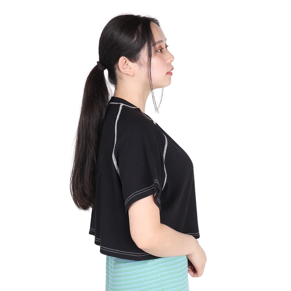 ルーカ（RVCA）（レディース）カラーステッチ 半袖Tシャツ BE043216 BLK