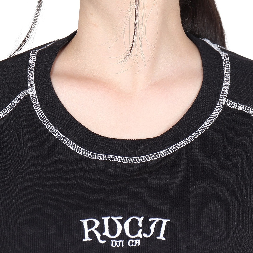 ルーカ（RVCA）（レディース）カラーステッチ 半袖Tシャツ BE043216 BLK