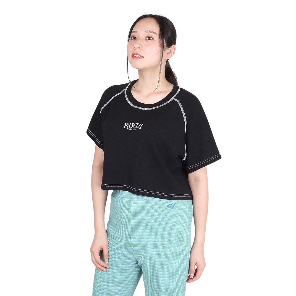 ルーカ（RVCA）（レディース）カラーステッチ 半袖Tシャツ BE043216 BLK