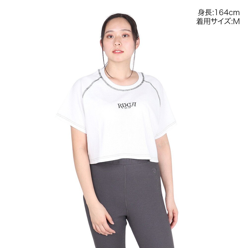ルーカ（RVCA）（レディース）カラーステッチ 半袖Tシャツ BE043216 WHT