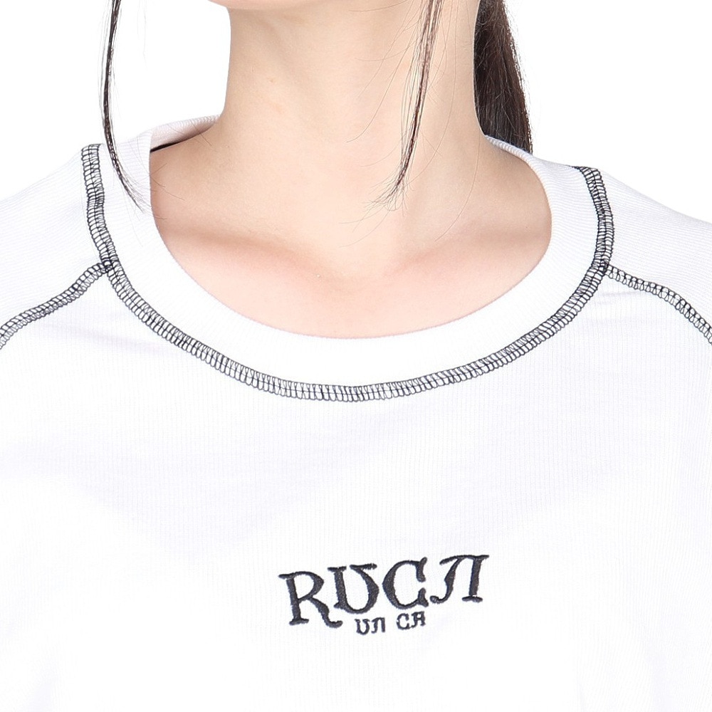 ルーカ（RVCA）（レディース）カラーステッチ 半袖Tシャツ BE043216 WHT