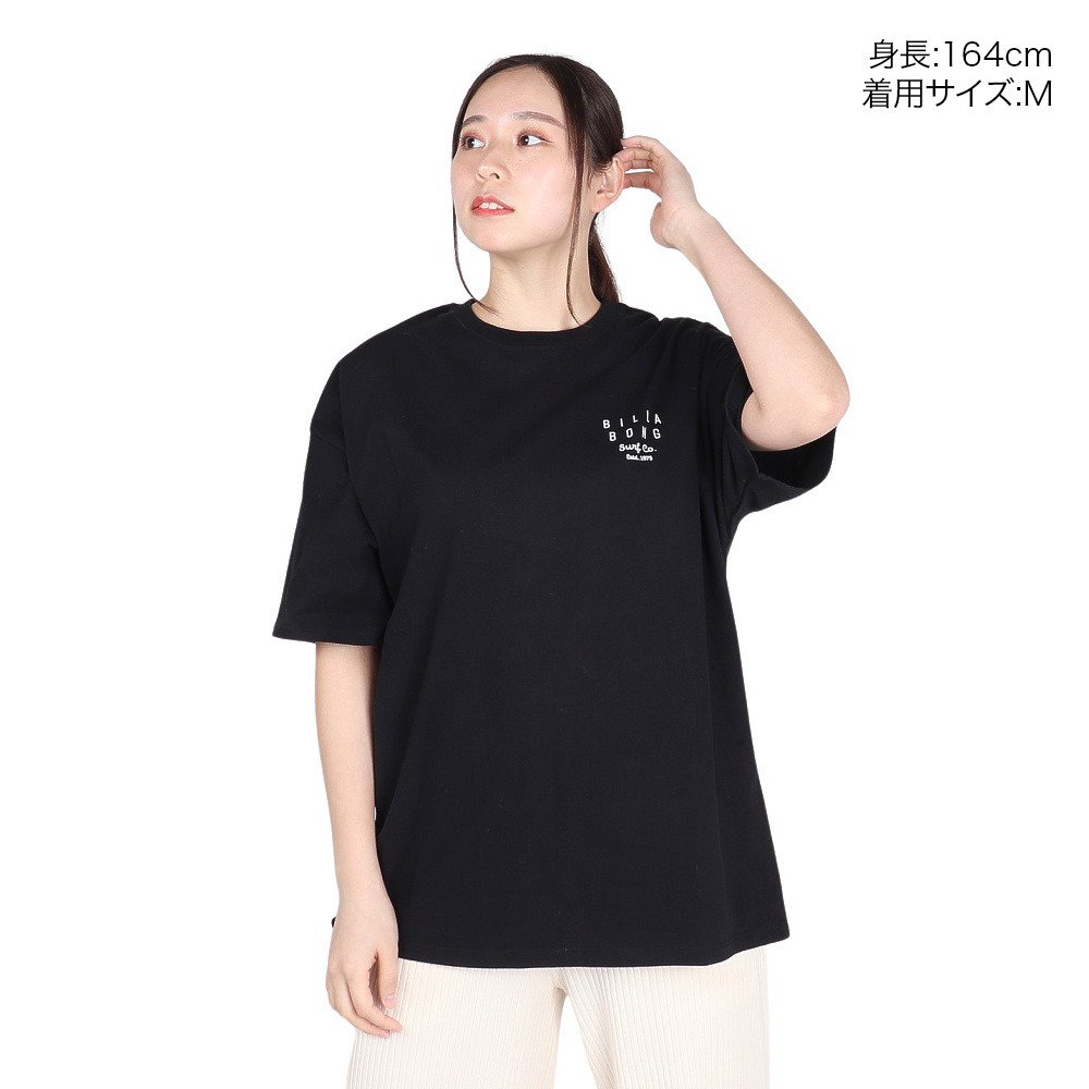 ビラボン（BILLABONG）（レディース）SOFT CLEAN ロゴ ルーズTシャツ BE013211 BLK