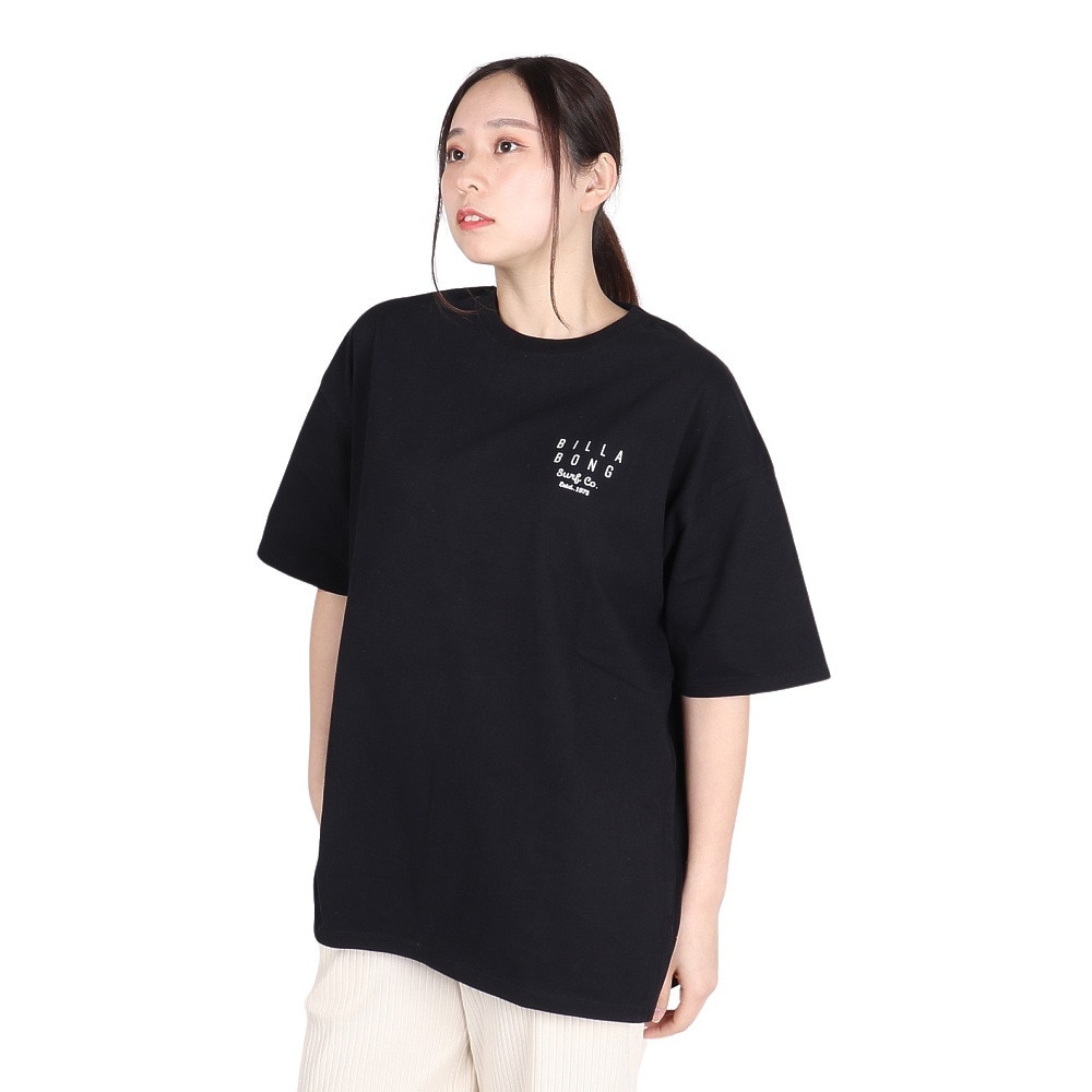 ビラボン（BILLABONG）（レディース）SOFT CLEAN ロゴ ルーズTシャツ BE013211 BLK