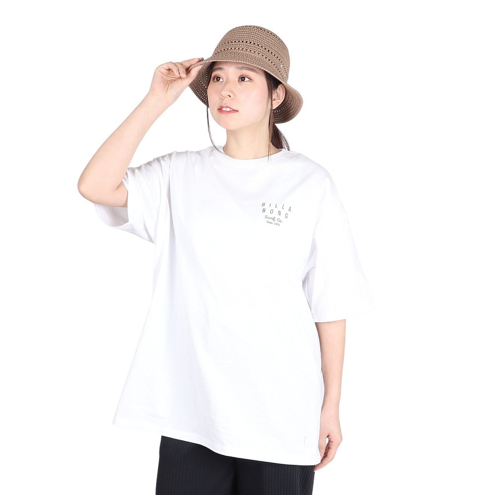 ビラボン（BILLABONG）（レディース）SOFT CLEAN ロゴ ルーズTシャツ BE013211 WHT