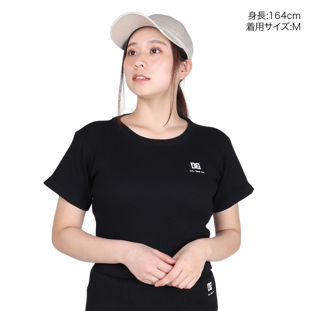 ディーシーシューズ（DC SHOES）（レディース）TELECO CROPPED ショートスリーブTシャツ 24SULST242303BLK