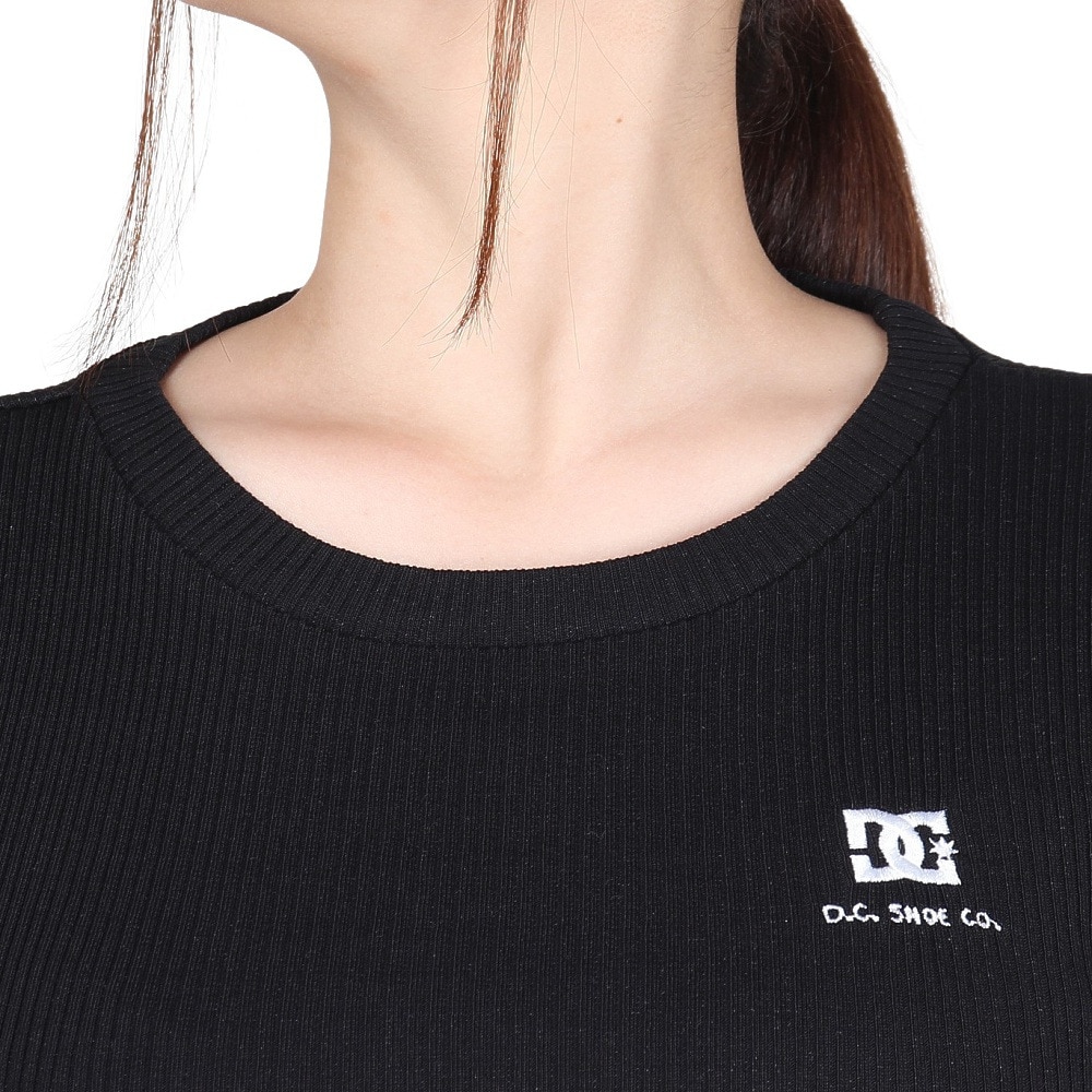 ディーシーシューズ（DC SHOES）（レディース）TELECO CROPPED ショートスリーブTシャツ 24SULST242303BLK