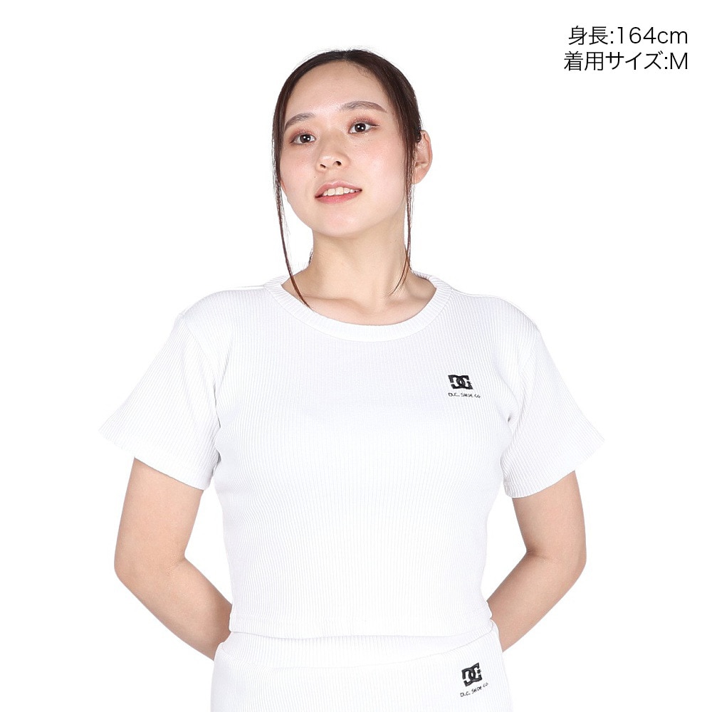 ディーシーシューズ（DC SHOES）（レディース）TELECO CROPPED ショートスリーブTシャツ 24SULST242303WHT