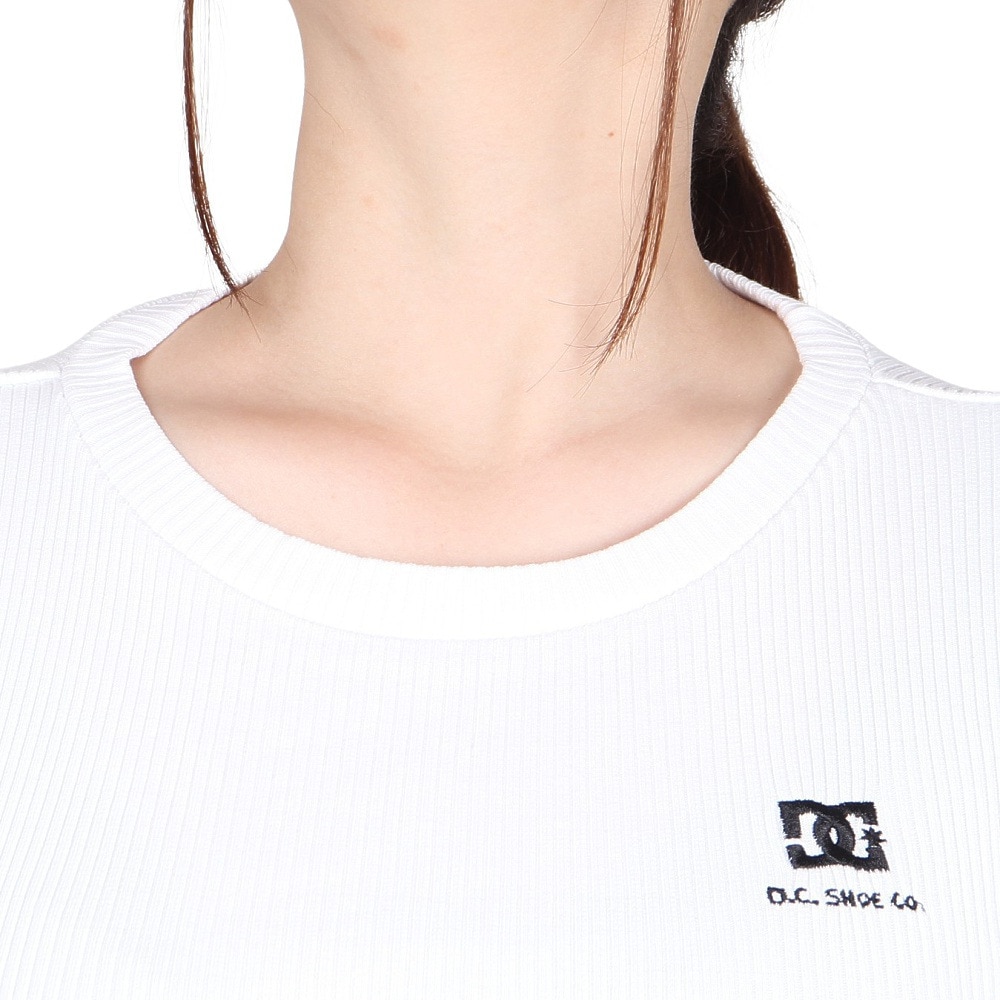 ディーシーシューズ（DC SHOES）（レディース）TELECO CROPPED ショートスリーブTシャツ 24SULST242303WHT