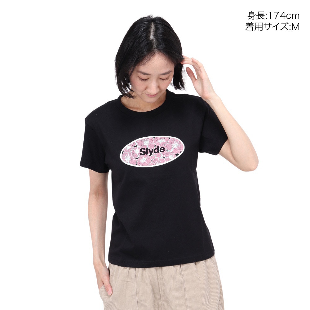 スライド（SLYDE）（レディース）POPPY CIRCLE 半袖Tシャツ SL24SSL-APP001-BLK