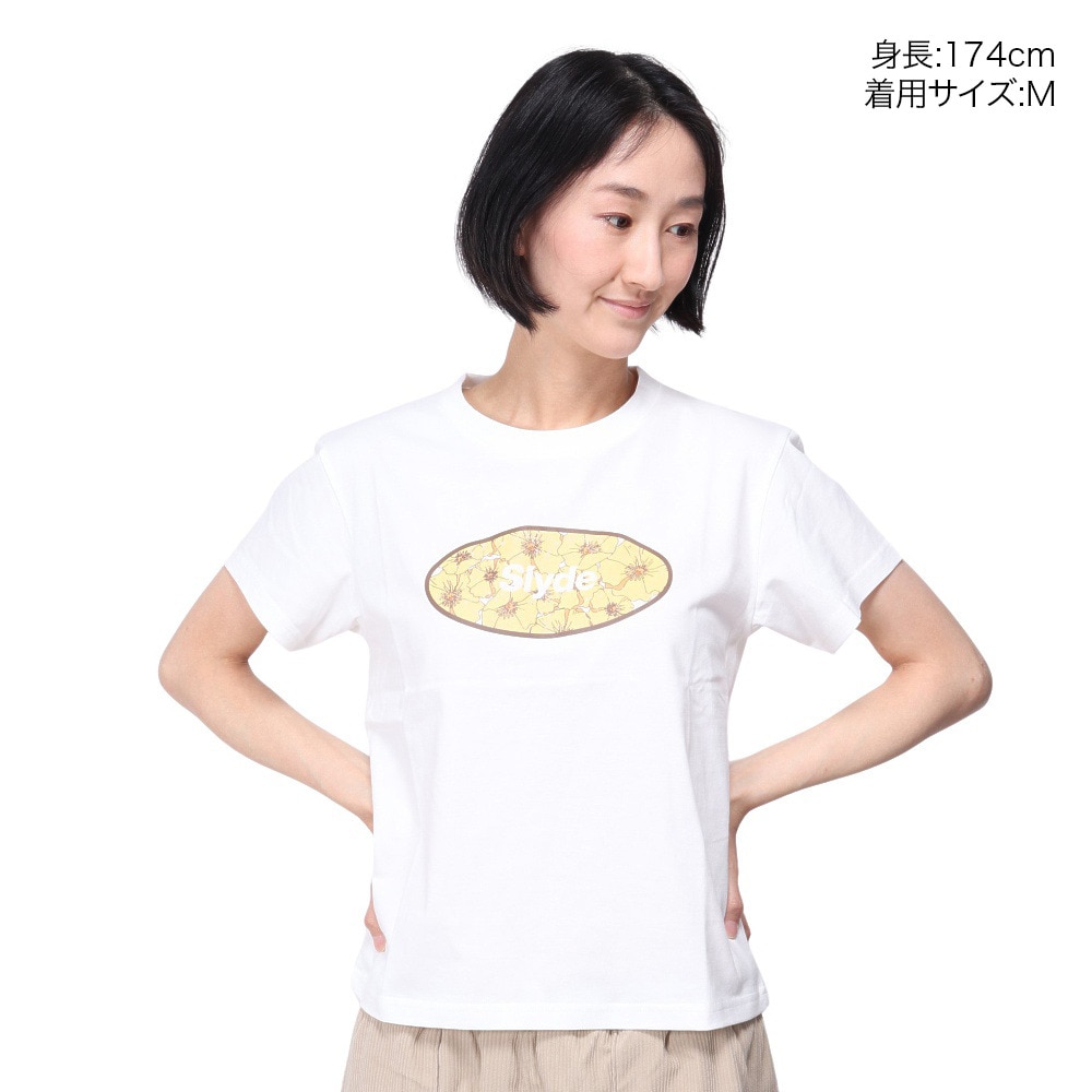 スライド（SLYDE）（レディース）POPPY CIRCLE 半袖Tシャツ SL24SSL-APP001-WHT