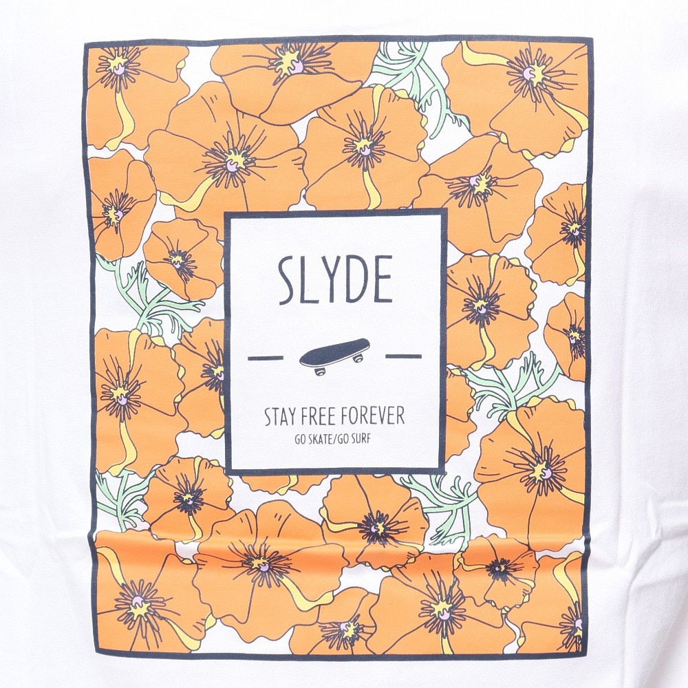 スライド（SLYDE）（レディース）フラワー ボックス 半袖Tシャツ SL24SSL-APP004-WHT