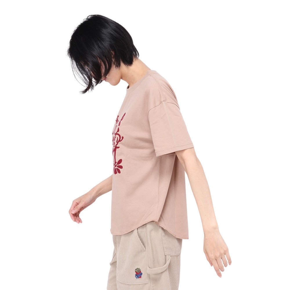 スライド（SLYDE）（レディース）メッセージ プリント 半袖Tシャツ SL24SSL-APP005-BEG
