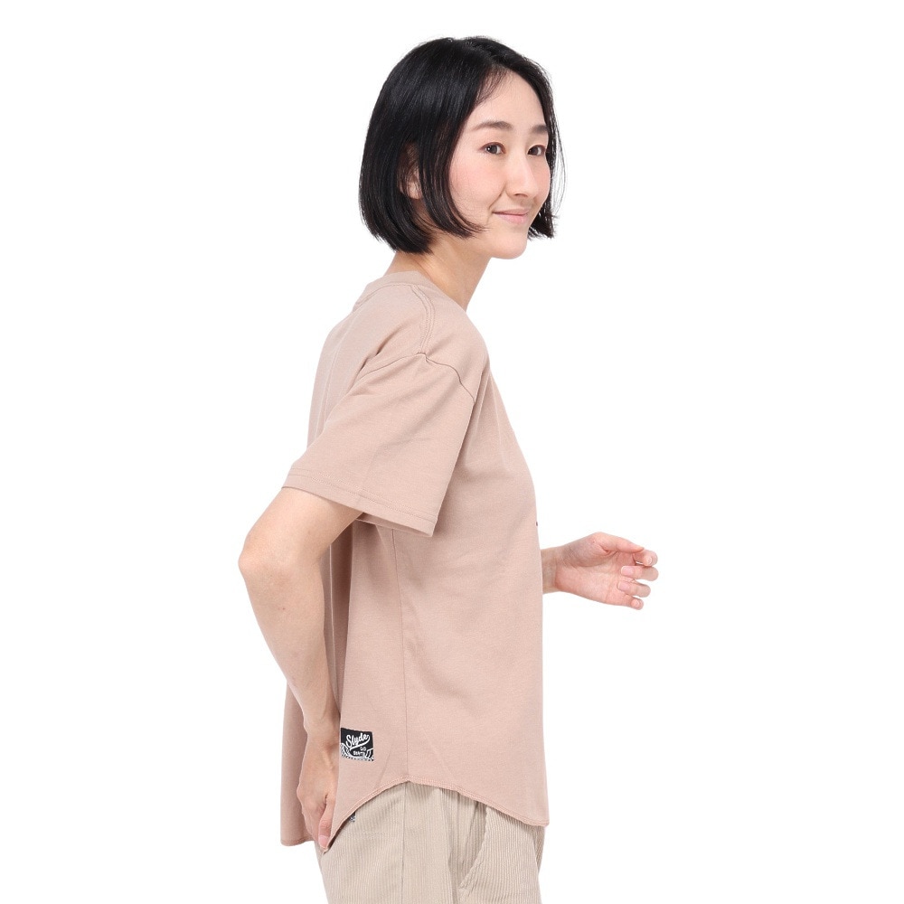 スライド（SLYDE）（レディース）メッセージ プリント 半袖Tシャツ SL24SSL-APP005-BEG