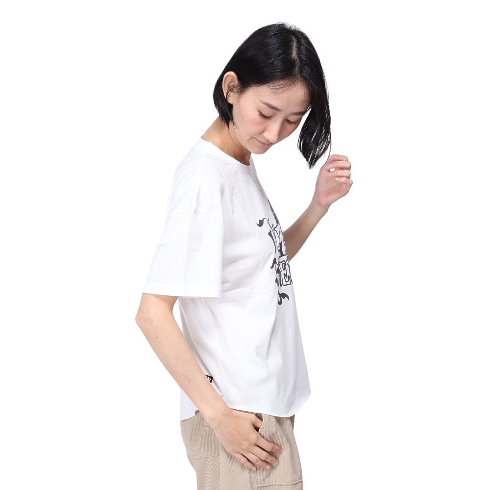 スライド（SLYDE）（レディース）メッセージ プリント 半袖Tシャツ SL24SSL-APP005-WHT