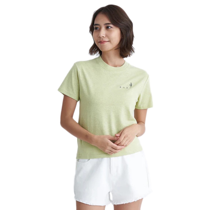 ロキシー（ROXY）（レディース）SIMPLY CACTUS 刺しゅうワンポント 半袖Tシャツ 24SURST242031MRG