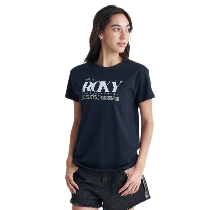 ロキシー（ROXY）（レディース）DREAMING MEXICANA ビッグロゴ 半袖Tシャツ 24SURST242032BBK