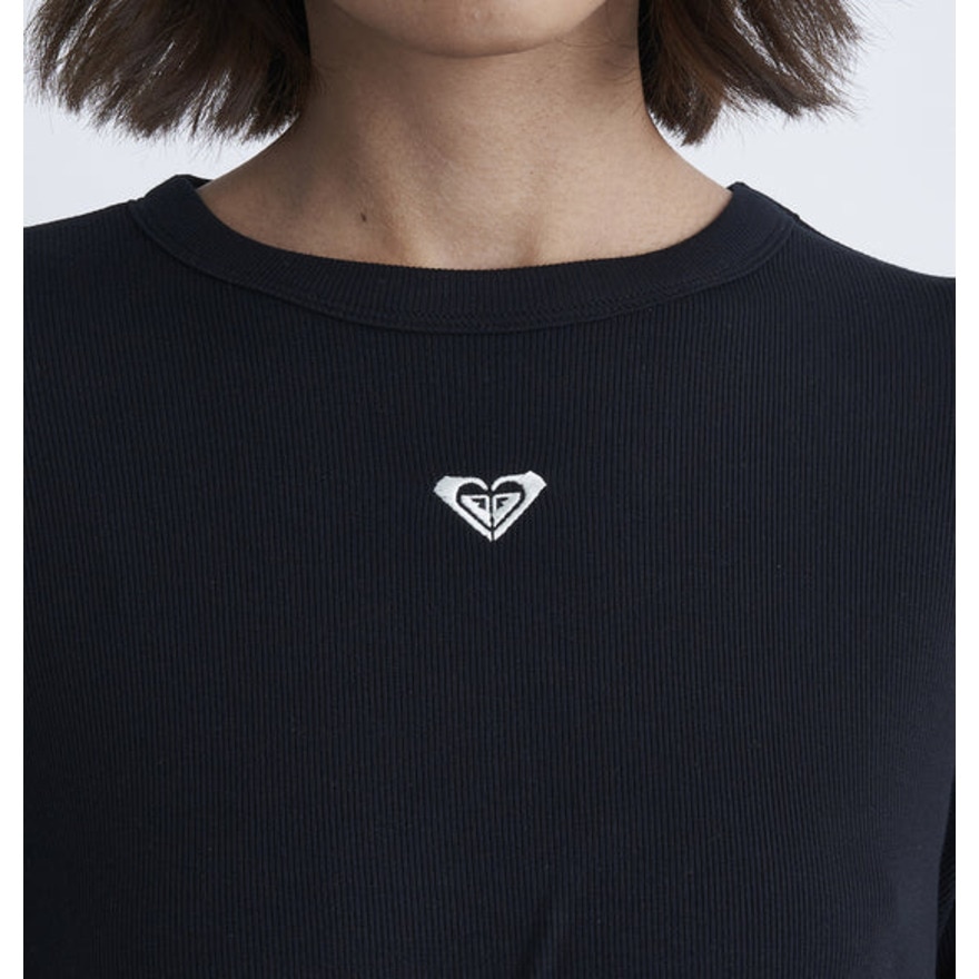 ロキシー（ROXY）（レディース）ショート丈 ワンポイント OCEANO 半袖 リブTシャツ 24SURST242034BLK