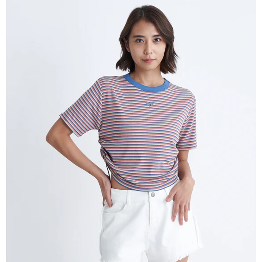ロキシー（ROXY）（レディース）ショート丈 ワンポイント OCEANO 半袖 リブTシャツ 24SURST242034MUL
