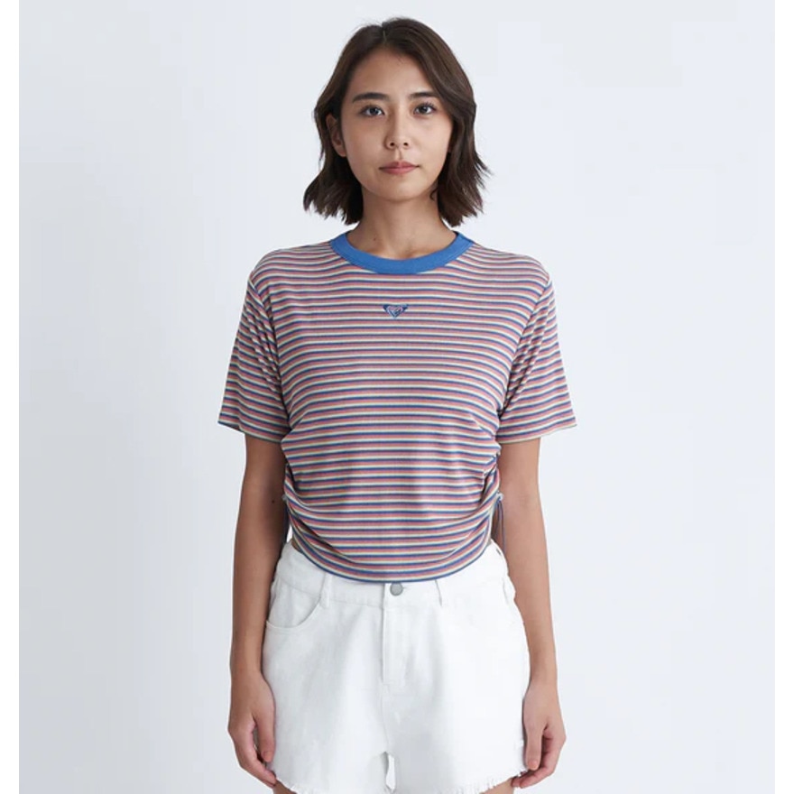 ロキシー（ROXY）（レディース）ショート丈 ワンポイント OCEANO 半袖 リブTシャツ 24SURST242034MUL