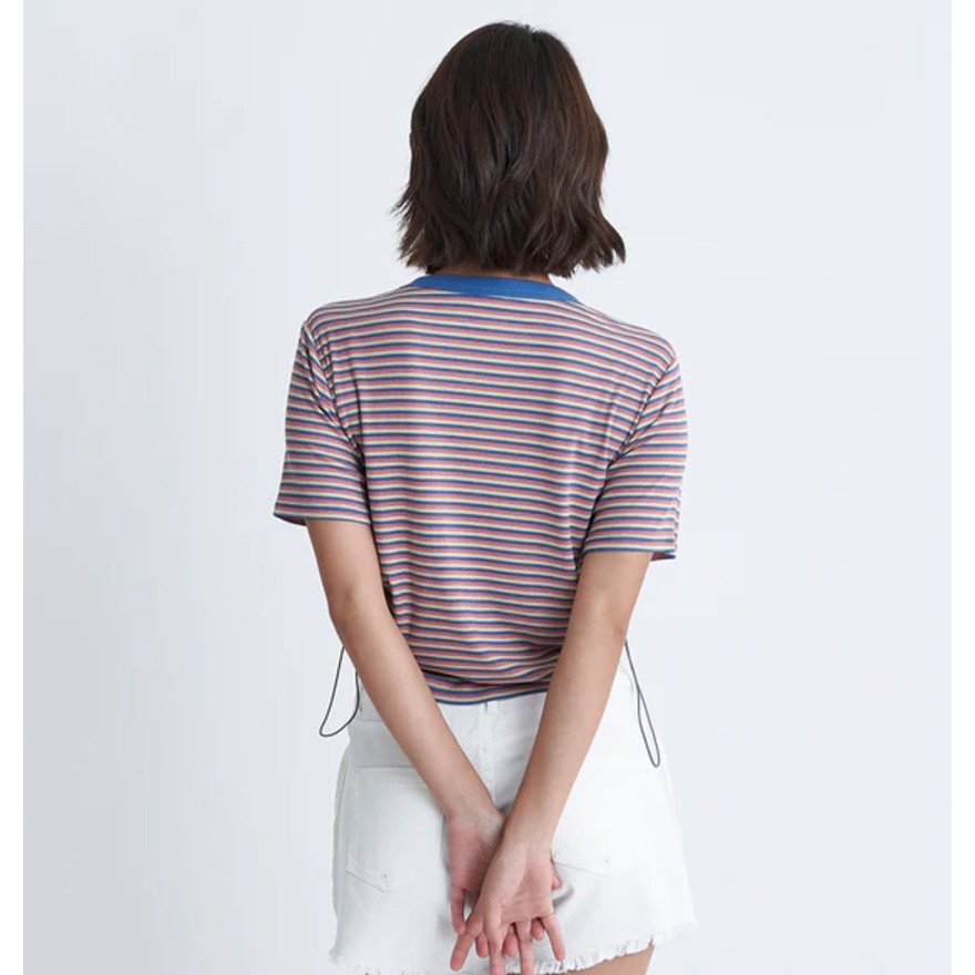 ロキシー（ROXY）（レディース）ショート丈 ワンポイント OCEANO 半袖 リブTシャツ 24SURST242034MUL