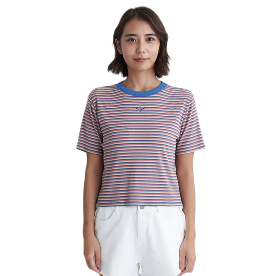 ロキシー（ROXY）（レディース）ショート丈 ワンポイント OCEANO 半袖 リブTシャツ 24SURST242034MUL