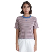 (レディース)ショート丈 ワンポイント OCEANO 半袖 リブTシャツ 24SURST242034