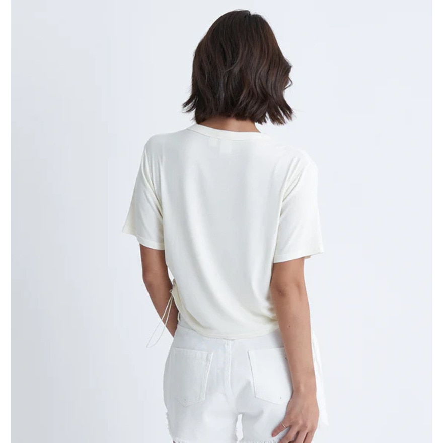 ロキシー（ROXY）（レディース）ショート丈 ワンポイント OCEANO 半袖 リブTシャツ 24SURST242034OWT