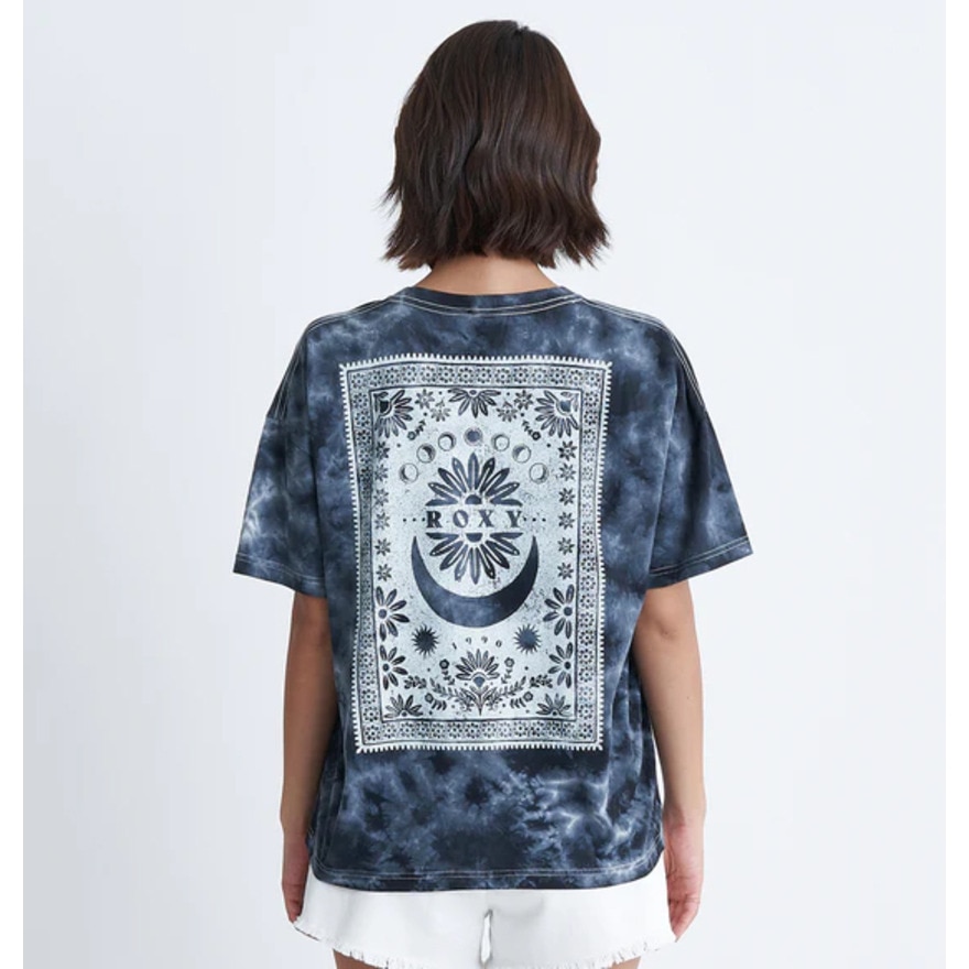 ロキシー（ROXY）（レディース）タイダイ柄 PAPER MOON オーバーサイズ 半袖Tシャツ 24SURST242037BBK
