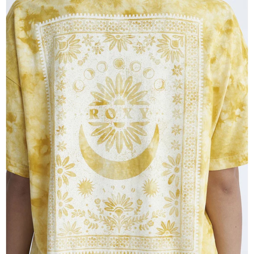 ロキシー（ROXY）（レディース）タイダイ柄 PAPER MOON オーバーサイズ 半袖Tシャツ 24SURST242037SUN