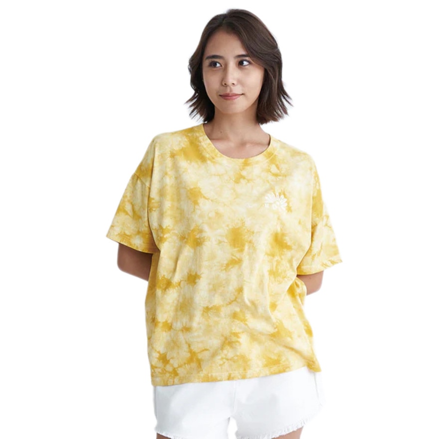 ロキシー（ROXY）（レディース）タイダイ柄 PAPER MOON オーバーサイズ 半袖Tシャツ 24SURST242037SUN