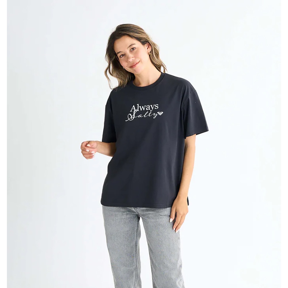 ロキシー（ROXY）（レディース）ALWAYS SALTY 半袖Tシャツ 25SPRST251101BLK 接触冷感 オーバーサイズ 暑さ対策