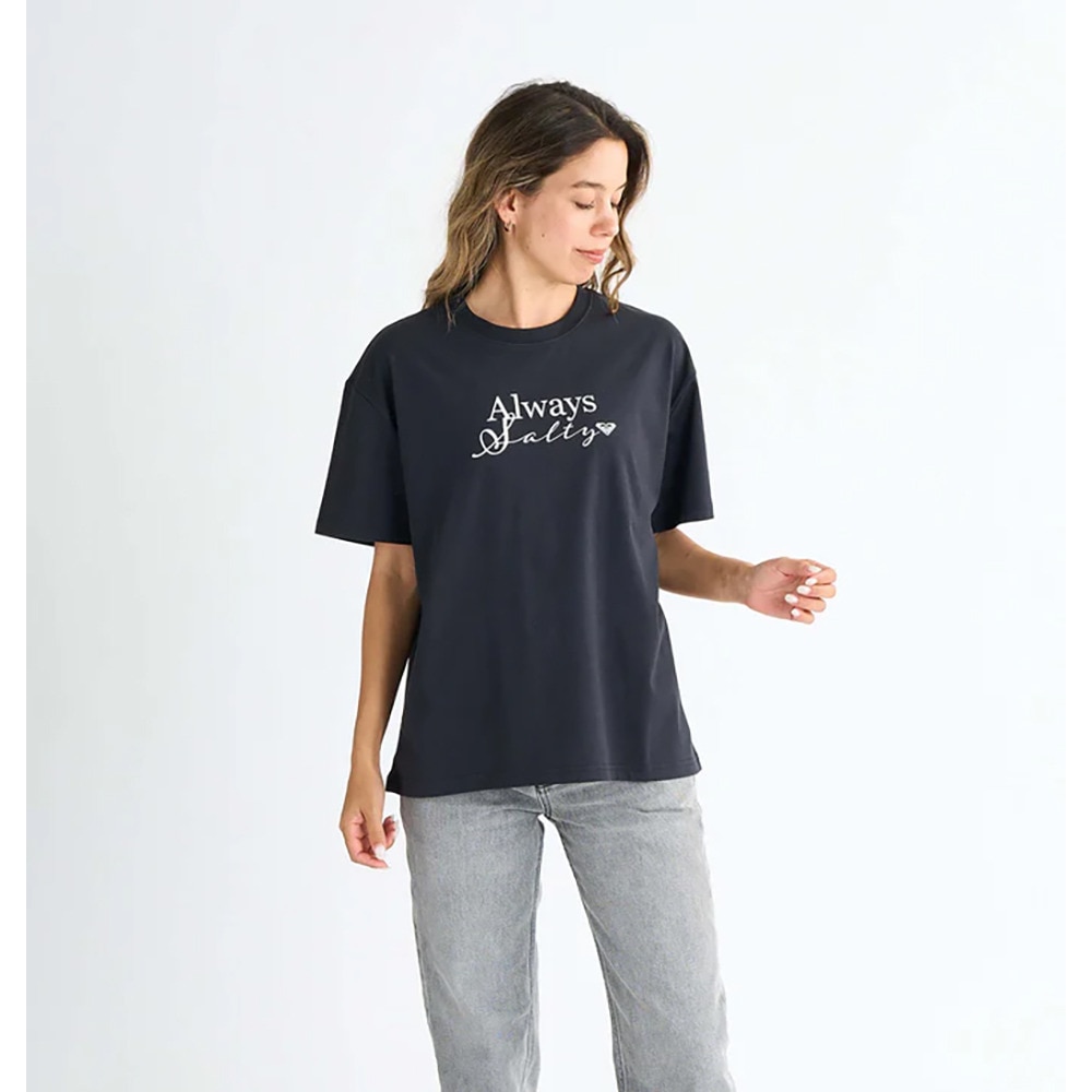 ロキシー（ROXY）（レディース）ALWAYS SALTY 半袖Tシャツ 25SPRST251101BLK 接触冷感 オーバーサイズ 暑さ対策