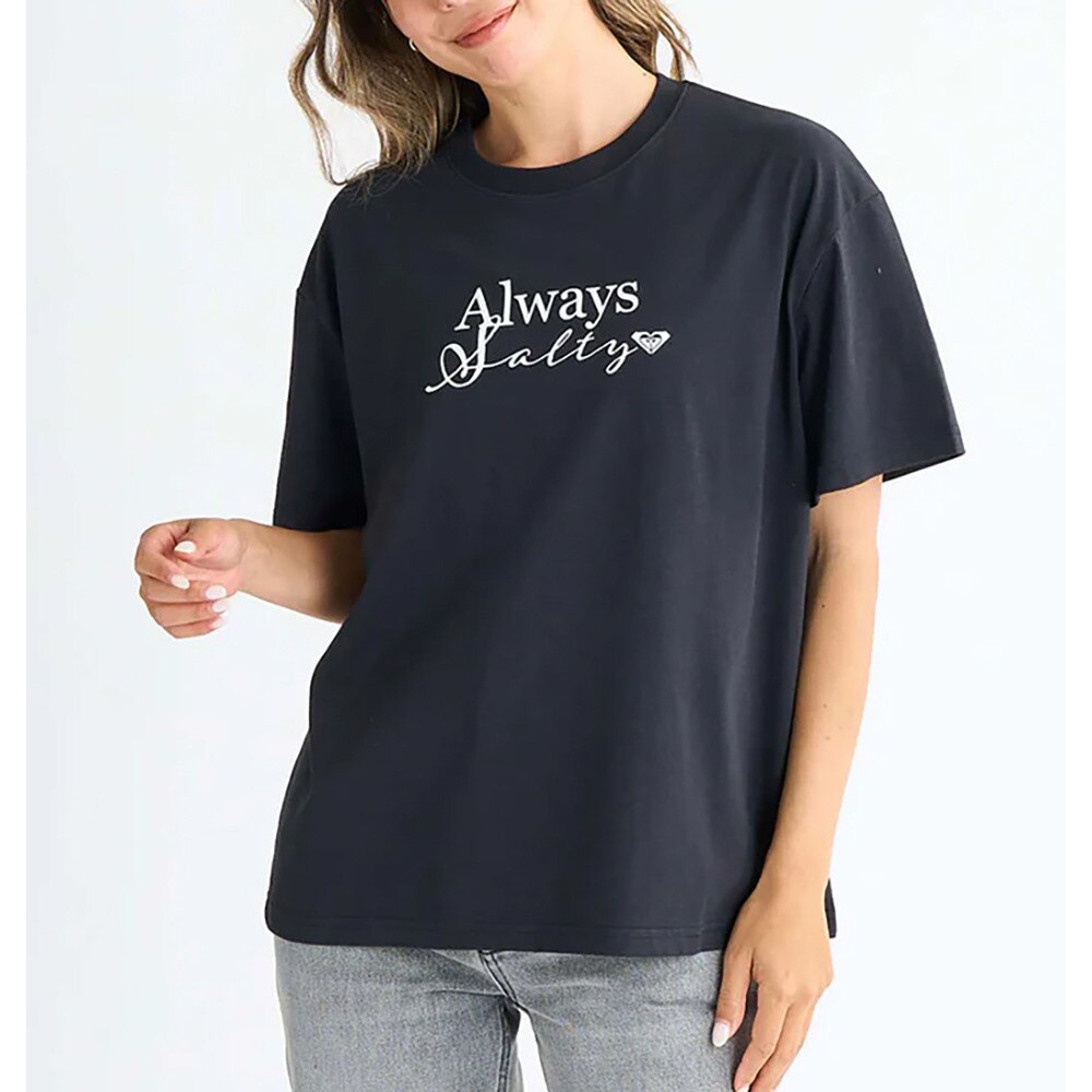 ロキシー（ROXY）（レディース）ALWAYS SALTY 半袖Tシャツ 25SPRST251101BLK 接触冷感 オーバーサイズ 暑さ対策