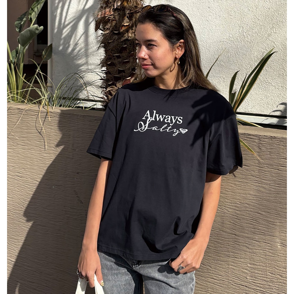 ロキシー（ROXY）（レディース）ALWAYS SALTY 半袖Tシャツ 25SPRST251101BLK 接触冷感 オーバーサイズ 暑さ対策