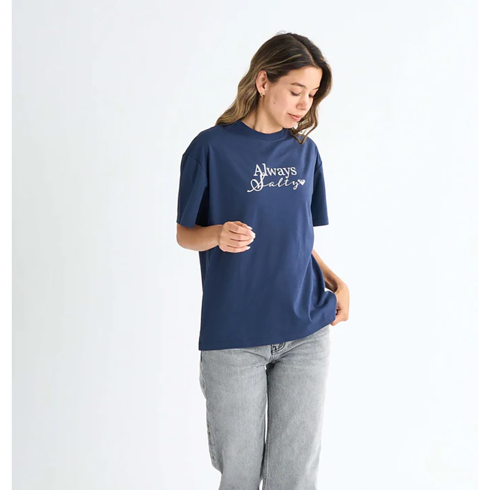 ロキシー（ROXY）（レディース）ALWAYS SALTY 半袖Tシャツ 25SPRST251101NVY 接触冷感 オーバーサイズ 暑さ対策