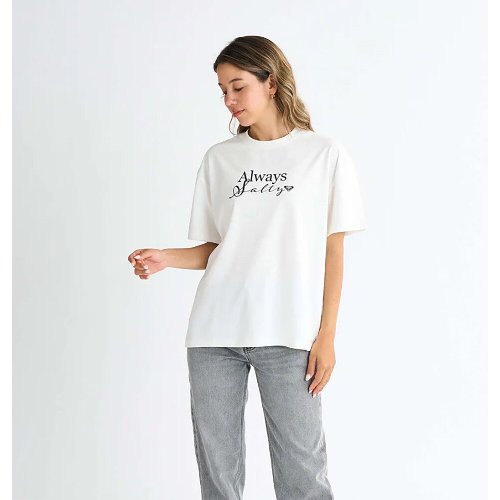 ロキシー（ROXY）（レディース）ALWAYS SALTY 半袖Tシャツ 25SPRST251101WHT 接触冷感 オーバーサイズ 暑さ対策