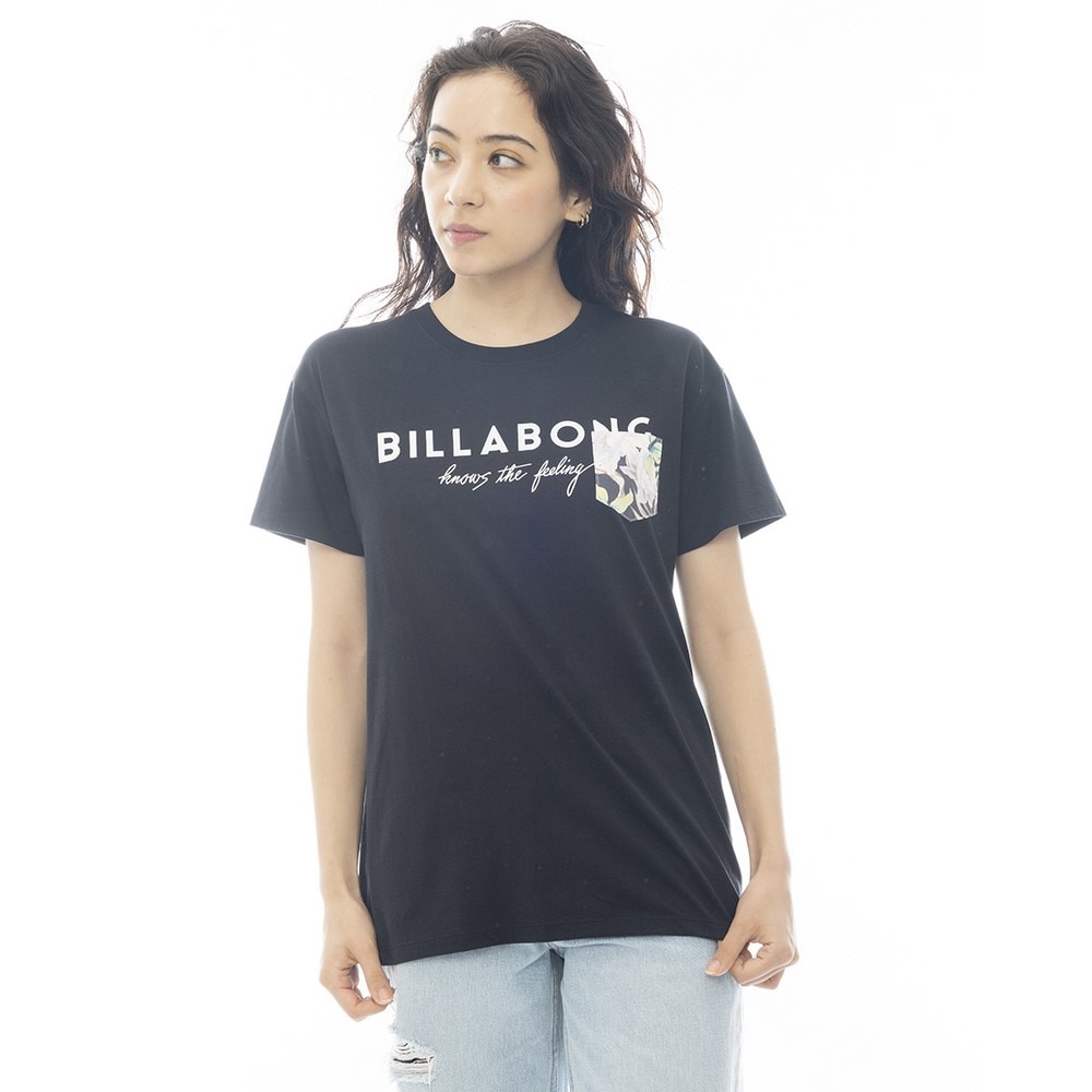 ビラボン（BILLABONG）（レディース）BOY FIT ポケット付き 半袖Tシャツ BF013203 BLK