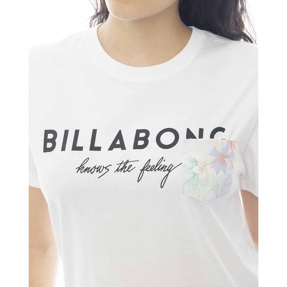 ビラボン（BILLABONG）（レディース）BOY FIT ポケット付き 半袖Tシャツ BF013203 WHT