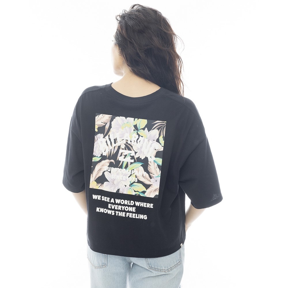 ビラボン（BILLABONG）（レディース）SQUARELOGO CROPPED 半袖Tシャツ BF013205 BLK