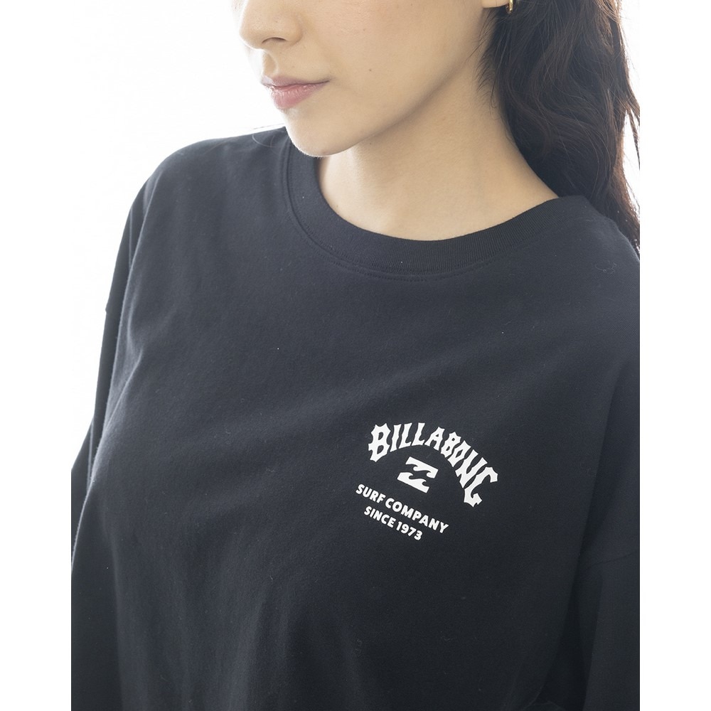 ビラボン（BILLABONG）（レディース）SQUARELOGO CROPPED 半袖Tシャツ BF013205 BLK