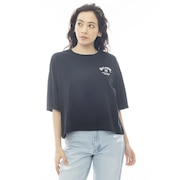 (レディース)SQUARELOGO CROPPED 半袖Tシャツ BF013205 BLK